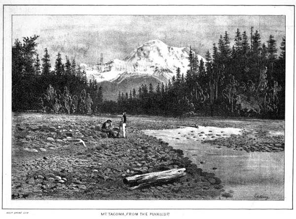 “Hidden from Sight” collection includes this image of Mount Rainier from the Puyallup River. (Image courtesy of Washington State Library)