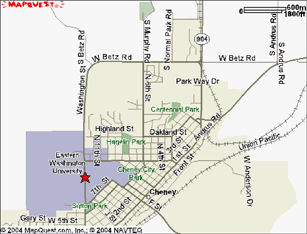 Map of Cheney WA - Highlighting the Digital Archives